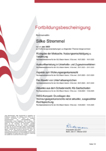 Fortbildungsbescheinigung Silke Stremmel 2023 Seite 1