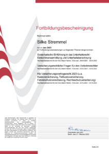 Fortbildungsbescheinigung Silke Stremmel 2023 Seite 2