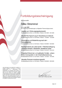 Fortbildungsbescheinigung Silke Stremmel 2025 Seite 1