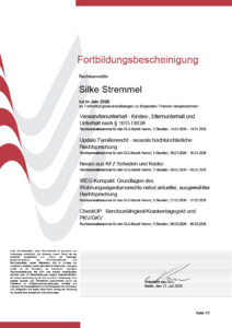Fortbildungsbescheinigung Silke Stremmel 2026 Seite 1